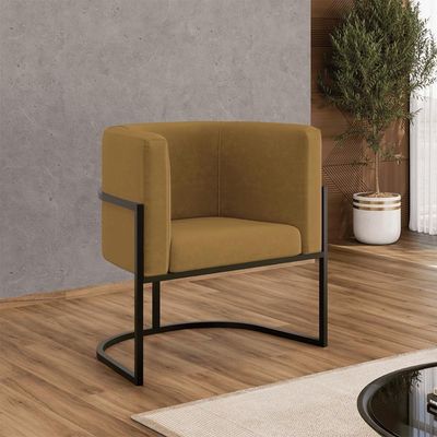 Kit 02 Cadeiras Poltrona Lua Para Sala Quarto Balaqui Decor Capuccino