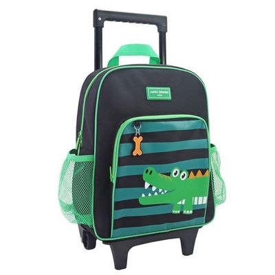 Conjunto Mochila Com Rodinhas E Lancheira Térmica Com Pote P/ Lanche Verde