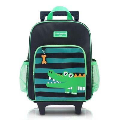 Conjunto Mochila Com Rodinhas E Lancheira Térmica Com Pote P/ Lanche Verde
