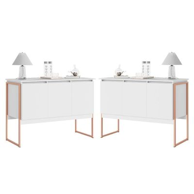 Jogo De Buffets Modernos Verona Branco Cobre