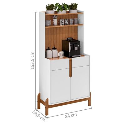Aparador Café 2 Portas E 2 Gavetas Durbin Branco Cedro