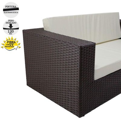 Conjunto De Poltronas E Mesa Classe A, Branco Gelo Tabaco