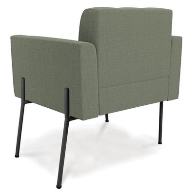 Poltrona Sala De Estar Pé De Ferro Preto Elisa Bouclê D03 Verde Pistache