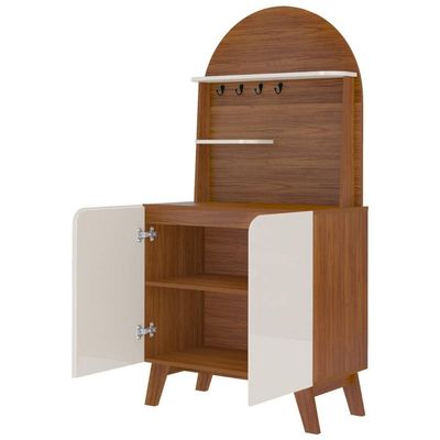 Cantinho Do Café Viena Com 2 Portas E Suporte Cedro Off White