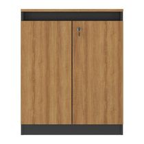 Aparador Buffet 60cm 2 Portas Com Chave Multimóveis CR50099 Amêndoa/preto