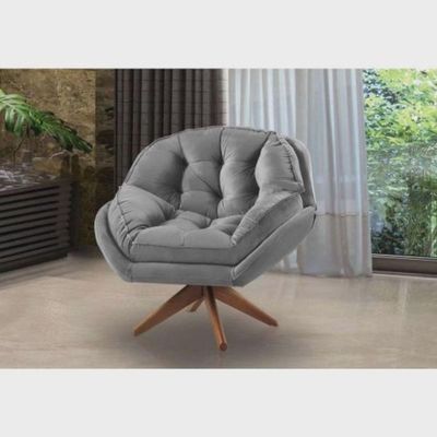 Poltrona Califórnia Com Base Giratória Suede