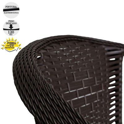 Conjunto Namoradeira Mesa Navegantes E Preto Tabaco