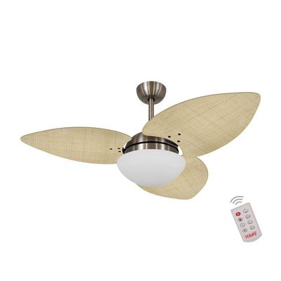 Ventilador De Teto Bronze 3 Pás Palmae Natural 127V 110V