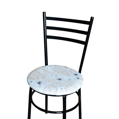 Cadeira Para Mesa Epoxi Preta Assento Floral Cor:floral Areia