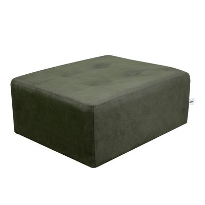 Puff Para Sala Quadrado Decorativo Com Pés Com Alumínio Nero Matrix - Veludo Light Cinza Light