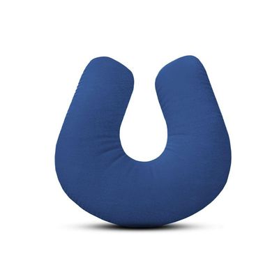 Kit Amamentação Poltrona + Puff + Almofada Julia Suede Azul Marinho