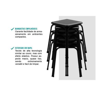 Kit 2 Banquetas Sala Jantar 1748 4 Un Branco Courano Branco Carraro