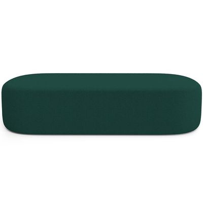 Kit 02 Puffs Decorativos Orgânicos Para Living Quarto 140cm Doha W01 Bouclê Verde - Lyam Decor