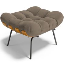 Puff Decorativo Costela L02 Bouclê Bege - Lyam Decor