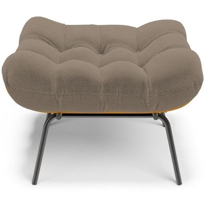 Puff Decorativo Costela L02 Bouclê Bege - Lyam Decor