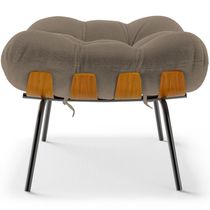 Puff Decorativo Costela L02 Bouclê Bege - Lyam Decor