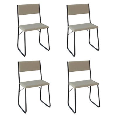 Kit 4 Cadeiras De Jantar Estofadas Angra - BegeBege