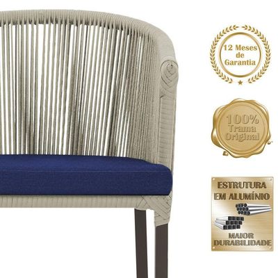 2 Cadeiras De Jantar Noronha Marrom Corda Náutica E10 Trama Rami
