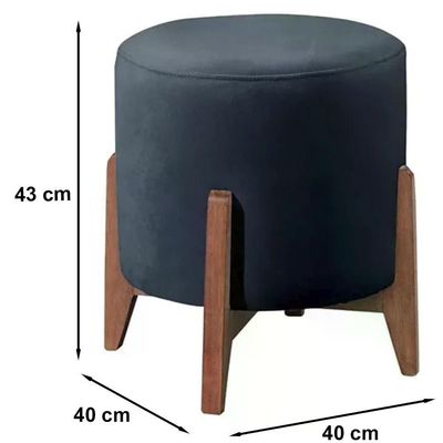 Puf Puff Para Sala Lhor Veludo Azul Rm Azul