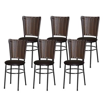 2 Cadeiras Para Mesa Preta Hawai Avelã Cor:marrom