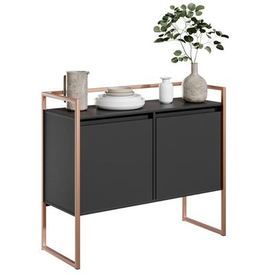 Buffet 2 Portas Compacto Rocky Preto Cobre