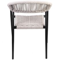 Cadeira Decorativa Para área Gourmet Base Preto Corda Náutica Nevada R01 Amêndoa - Lyam Decor