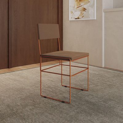 Kit 2 Cadeiras De Jantar Estofadas Marrom Base Cobre