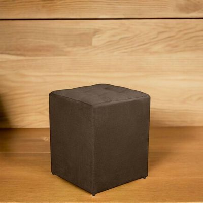 Kit 2 Puff Quadrado Decorativo Suede Cor:marrom