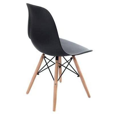 Eames Eiffel Jogo De Cadeiras Pé Palito Assento Preto