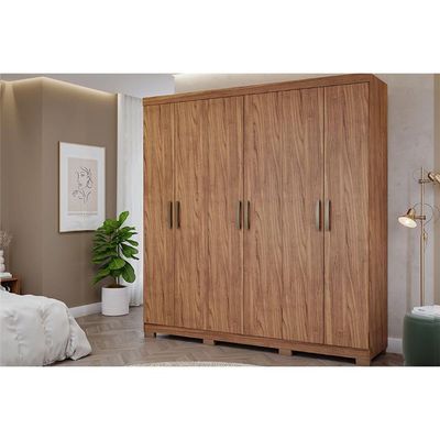 Guarda Roupa Casal 6 Portas e 3 Gavetas Clara Cinamomo - Panan