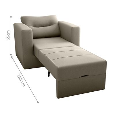 Sofá Cama Para Sala De Estar Dublin Suede Cappuccino