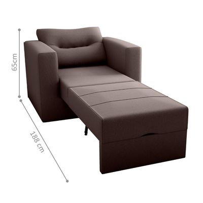 Sofá Cama Para Sala De Estar Landon Suede Marrom