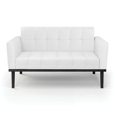 Sofá Namoradeira E 2 Poltronas Base De Madeira Preto Elisa Corino D03 - D'rossi Cor Branco