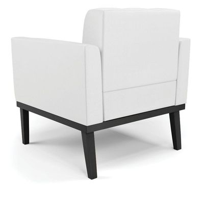 Sofá Namoradeira E 2 Poltronas Base De Madeira Preto Elisa Corino D03 - D'rossi Cor Branco