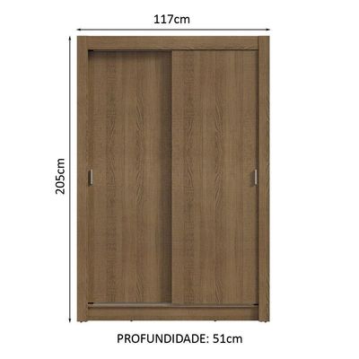 Guarda-roupa Solteiro 2 Portas Correr Rustic Madesa