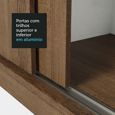 Guarda-roupa Solteiro 2 Portas Correr Rustic Madesa