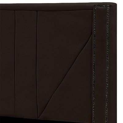 Cabeceira Casal King Size Estofada Para Cama Box Toronto Veludo Cor Marrom