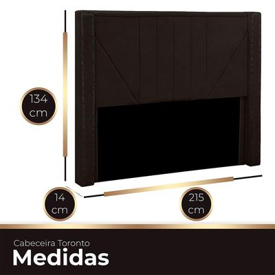 Cabeceira Casal King Size Estofada Para Cama Box Toronto Veludo Cor Marrom