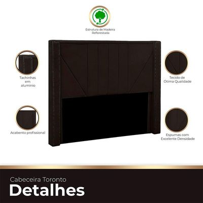 Cabeceira Casal King Size Estofada Para Cama Box Toronto Veludo Cor Marrom