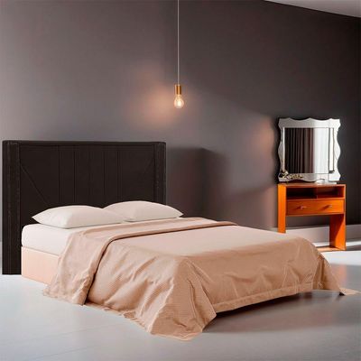 Cabeceira Casal King Size Estofada Para Cama Box Toronto Veludo Cor Marrom