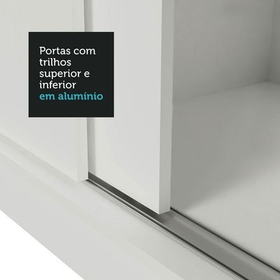 Guarda-roupa Solteiro 2 Portas Correr Branco Madesa