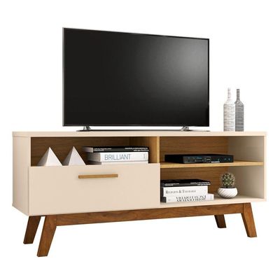 Rack Para Tv Com Porta Riane Off White Cinamomo