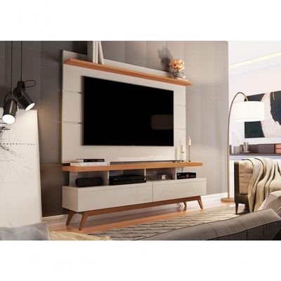 Rack E Painel Para Tv Hamal 1.6 Off White Nature