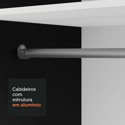 Guarda-roupa Solteiro 2 Portas De Correr Preto Milano Madesa