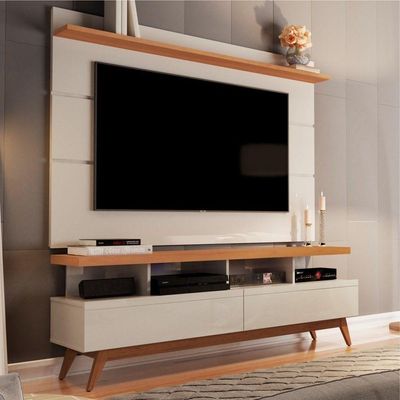 Rack E Painel Para Tv Hamal 1.6 Off White Nature