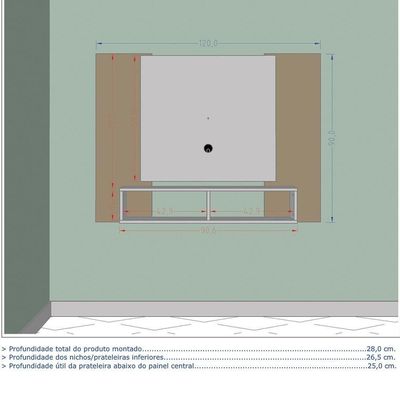 Painel Para Tv Até 48" Navi Branco/ripado - Bechara