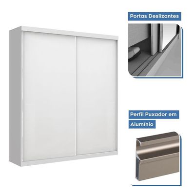 Guarda Roupa Solteiro 2 Porta De Correr Kiara Minastex Branco