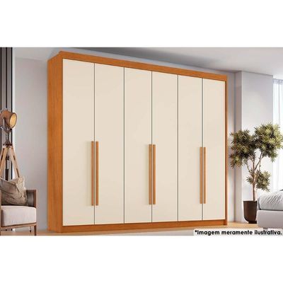 Guarda Roupa 6 Portas E 6 Gavetas Versalhes Cinamomo-off White - Conquista