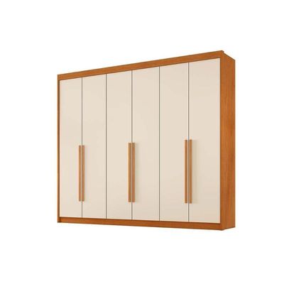 Guarda Roupa 6 Portas E 6 Gavetas Versalhes Cinamomo-off White - Conquista