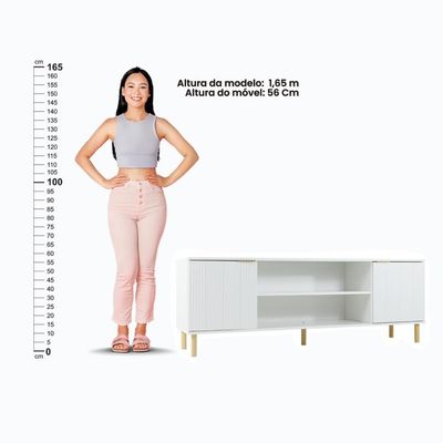 Rack Ditália 2 Portas R-634 Cor:branco Branco